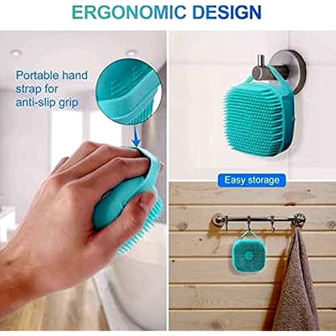 OVEERA Silicone Body Scrubbers Loofah Brush for Use in Shower, Silicone Massage Exfoliating Bath Brush with Soap Dispenser, Deep Cleaning. - Image 4